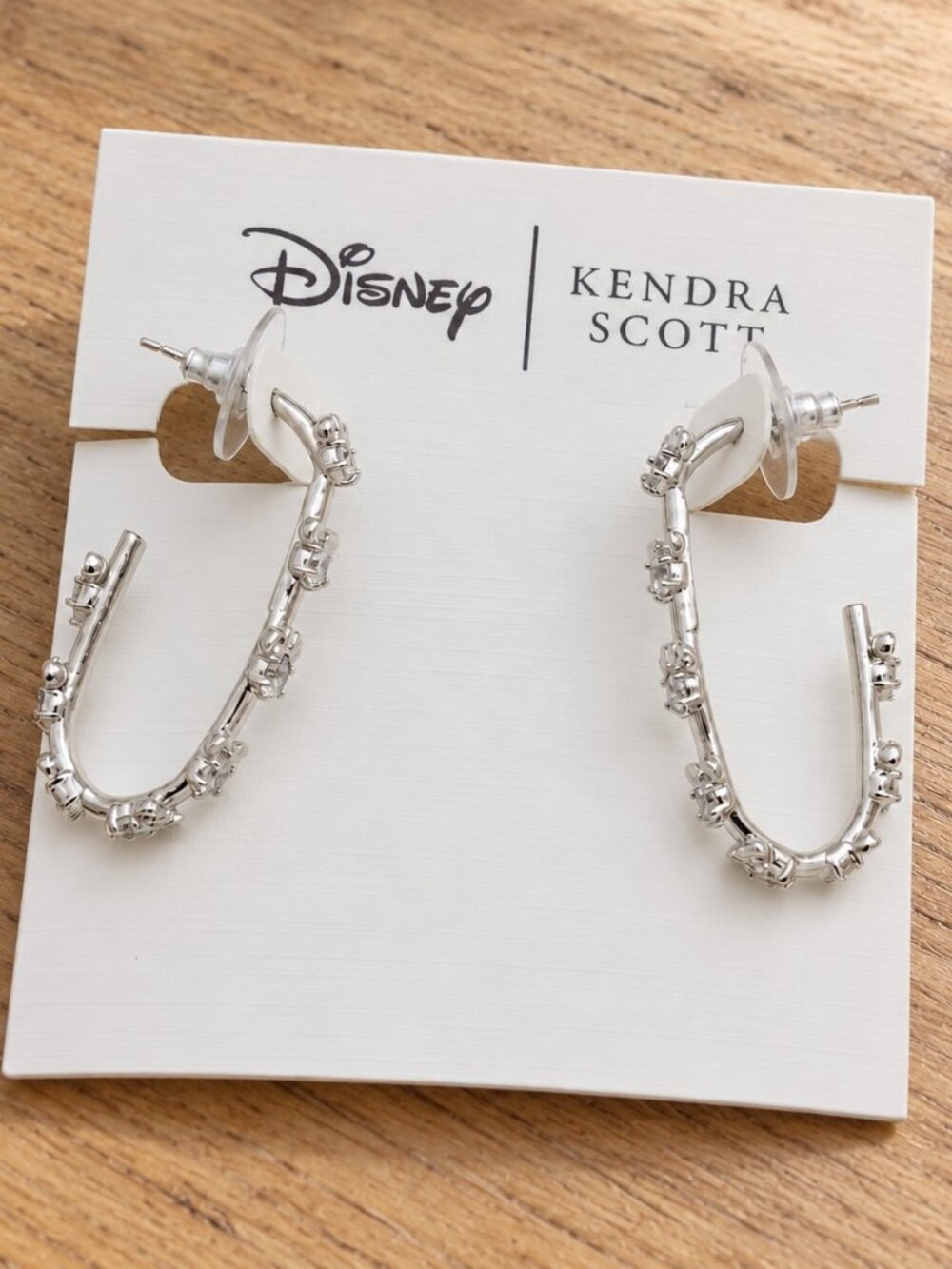 silver mickey minnie hoop earrings
